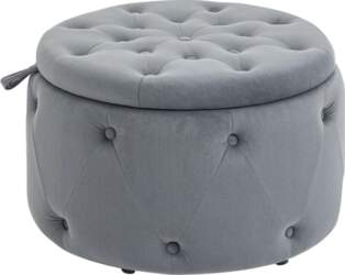 Homcom Stool with Storage Space Upholstered