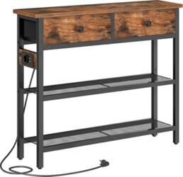 HOOBRO Narrow Console Table with Power