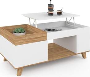 IDMarket - Rectangular Coffee Table, Fold-Up