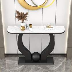 Industrial Console Table for Entryway, Narrow