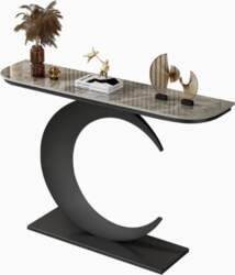 Industrial Style Half Moon Console Table