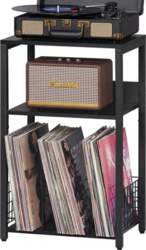 LELELINKY 3-Tier Side Table, Record Player