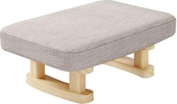 Linen Fabric Stool, Small Footstool, Rectangular