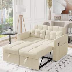 Loveseat Sofa, 3-in-1 Extendable Sofa with