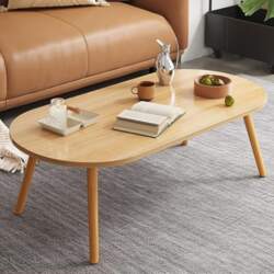 Low Oval Coffee Table, Solid Table