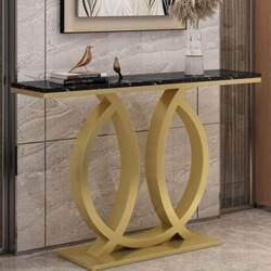 Metal Console Sofa Table with Round