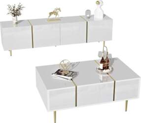 Modern High Gloss Wall Unit Set