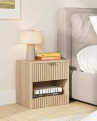 Oak Bedside Table with Drawer, Modern
