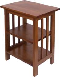 Oak Side Table, 2 Shelves, Bedside