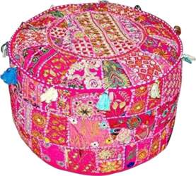 Ottoman Pouf Cover Decorative Patchwork Comfortable
