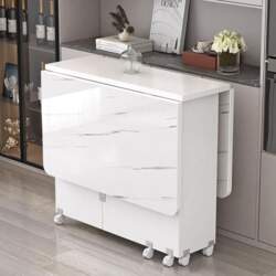 Portable Folding Dining Table on Wheels