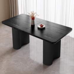 Rectangular Black Dining Table Modern Kitchen