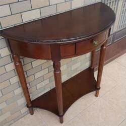 Retro Solid Wood Half Round Sofa