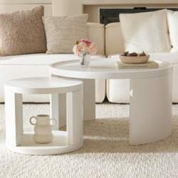 Round Coffee Table with Raised Edge