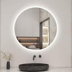 Round LED Bathroom Mirror with Bluetooth