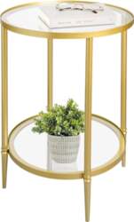 Round Side Table 2 Tier Gold