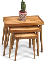 Rustic Solid Wood 3-Piece Nesting Tables