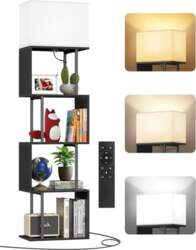 S-Shaped Bookcase with Lamp, 5 Levels