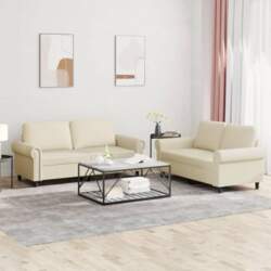 Set of 2 Sofa Set, Cream