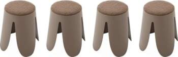 Set of 4 stackable stools, brown
