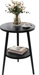 Side Table 2 Tier Black Round