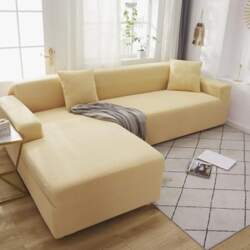 Sofa Throw, Elastic Sofa Cover, Corn