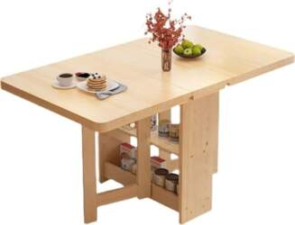 Solid Wood Dining Table, Versatile Folding