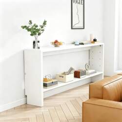Storage behind sofa, compact shelf for