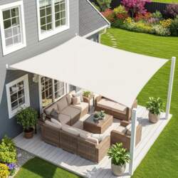 Sunnylaxx Rectangular Sun Sail, Waterproof Sun
