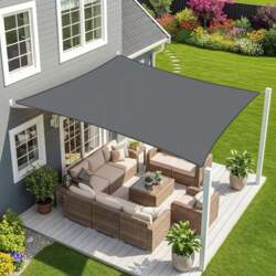 Sunnylaxx Rectangular Sun Sail, Waterproof Sun
