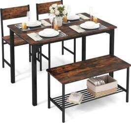 Tangkula Dining Table Set 4-Piece Kitchen