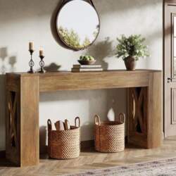 Tribesigns Console Table with Drawers, 160