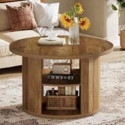 Tribesigns Round Coffee Table, 80 cm