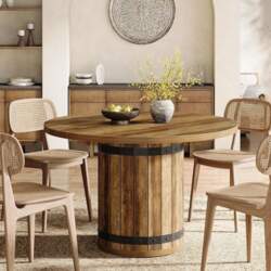 Tribesigns Round Dining Table, 100cm Kitchen