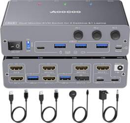 USB-C KVM komutators 4K @ 60