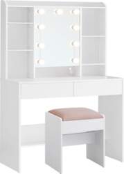 VASAGLE Dressing Table with Lighting, Adjustable