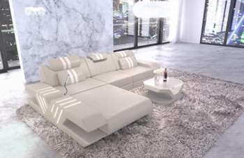 Venice Leather Sofa, L Shape Corner