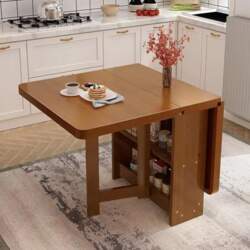 Versatile Folding Wooden Kitchen Table with