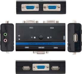 VGA USB KVM SWITCH kabelis 1U