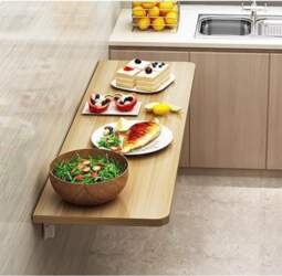 Wall Mounted Wooden Folding Table for