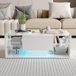 WeiB Coffee Table High Gloss, Floating