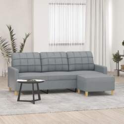 Willood 3-Seater Sofa with Stool, Light