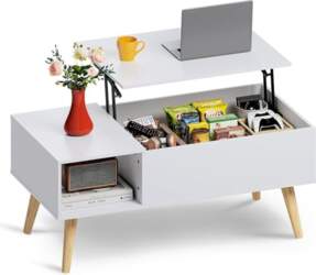 WLIVE Coffee Table, Height Adjustable and