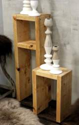 Wooden Side Table Stool Table Set