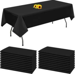 20 Packs Disposable Tablecloths Black Rectangular