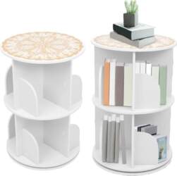 2 Levels Rotating Standing Shelf, Bookcase
