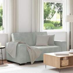 2-Sitzer Sofa Hellgrau Samt 160 cm
