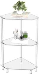 3-Tier Triangular Acrylic Corner Side Table