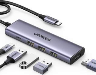 5in1 HUB adapteris USB-C - USB-C