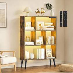 7-Cube Bookcase with LED, Dimmable, Touch
